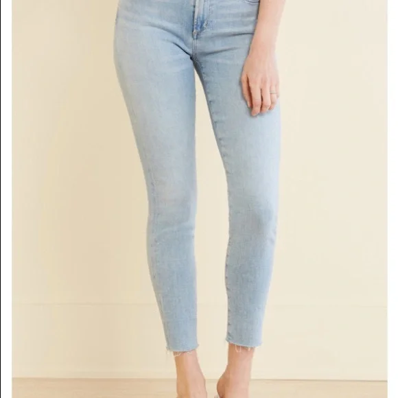 Agolde Sophie Raw Hem Mid Rise Ankle Crop - Picture 2 of 9